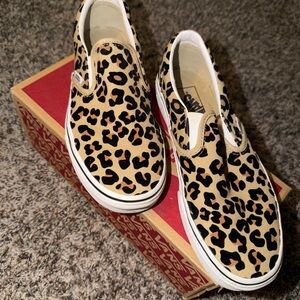 Vans Leopard Print Slip-On Shoes